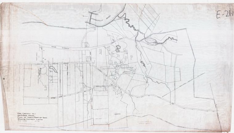 Fire District No. I.    Map  Downtown Northfield Lot Lines Roads  Interim sheet North at Right  Northfield E-21-01 - Map Reprint