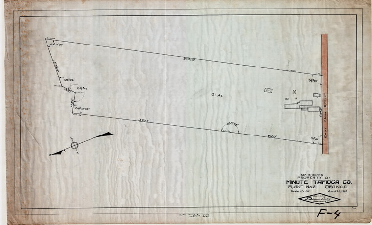 Minute Tapioca Co. Land E. Main St. Orange F-04 - Map Reprint