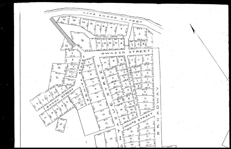 Lake Pleasant Ass. - Lots West of Depot C.T.Wolcott.    Top section Montague G-06a - Map Reprint