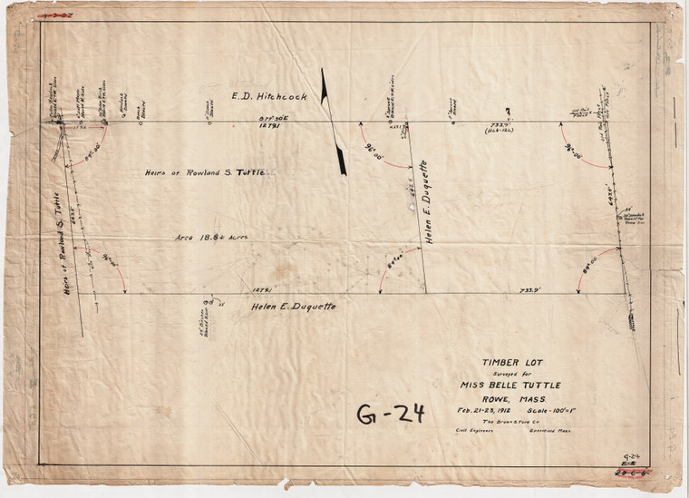 Belle Tuttle    Timber Lot Rowe G-24 - Map Reprint