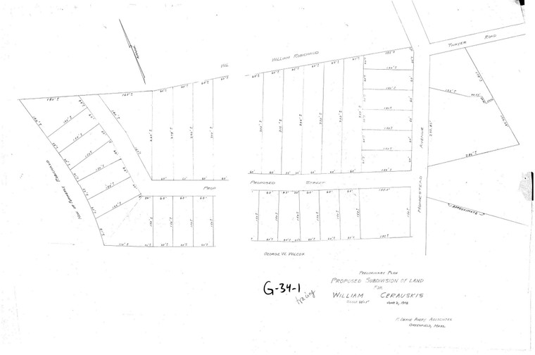 William Cerauskis, Proposed Subdivision Greenfield G-34-1 - Map Reprint