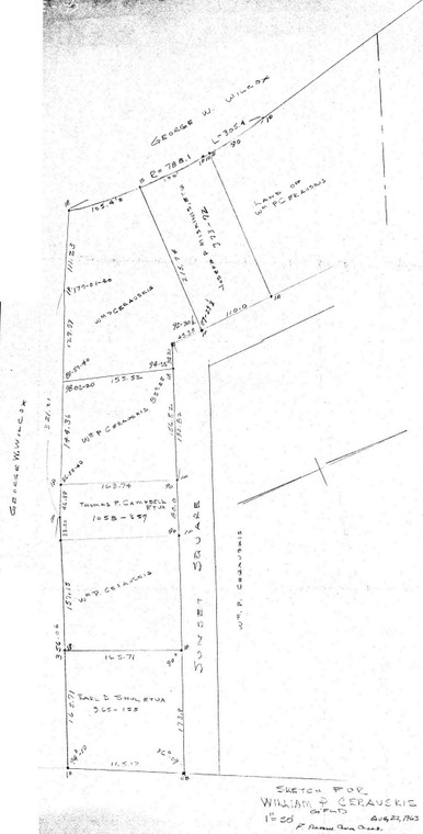 William Cerauskis, Proposed Subdivision  a few lots on Sunset Square Greenfield G-34-2 - Map Reprint