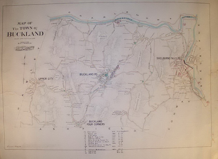 Map of Buckland By D.L. Miller Commercial  annotated  photo not scan Buckland H-04-1 - Map Reprint