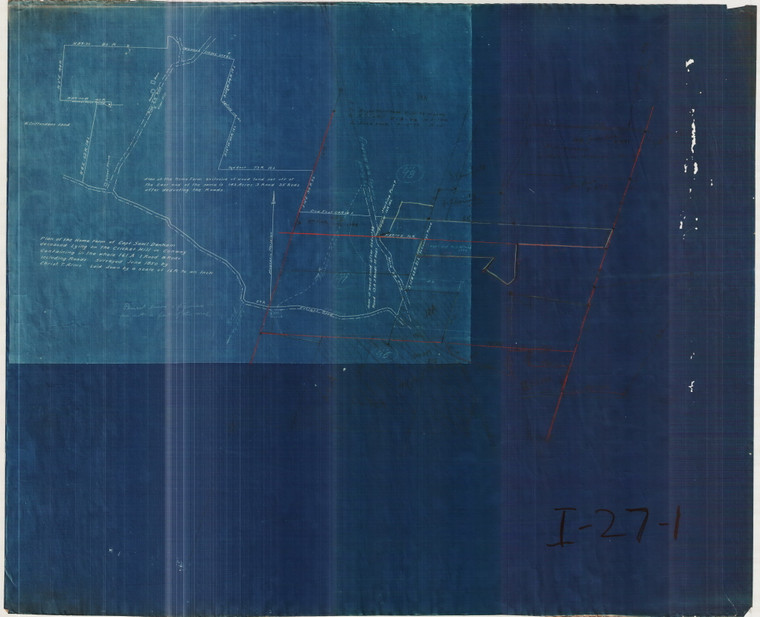 Capt. Saml Denham Farm (Copy)  161ac  bp w markups Conway I-27-1 - Map Reprint