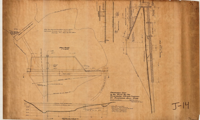 Riverside Water Co. Prop Dam Gill J-14 - Map Reprint