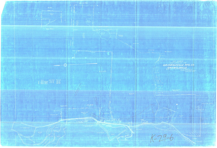 G.M. Co Land at Griswoldville PL Survey bldgs  big area Colrain K-29-06 - Map Reprint