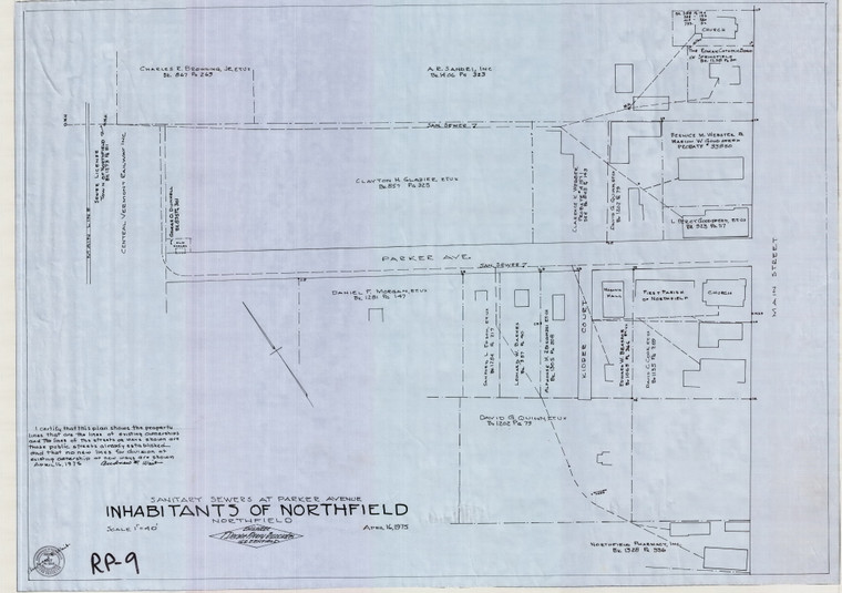 Sewens Parker Ave Northfield RP-009 - Map Reprint