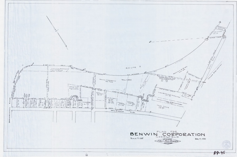 Benwin Corp  Several lots Greenfield RP-045 - Map Reprint