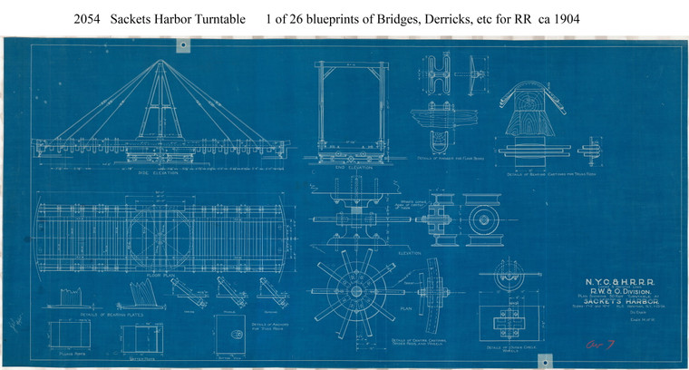 Bridge & Derrick Plans New York Central RR Miscellaneous 2054-AW7 - Map Reprint