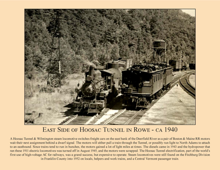 East Side of Hoosac Tunnel in Rowe - ca 1940 - May 2022 Railroad Calendar Picture