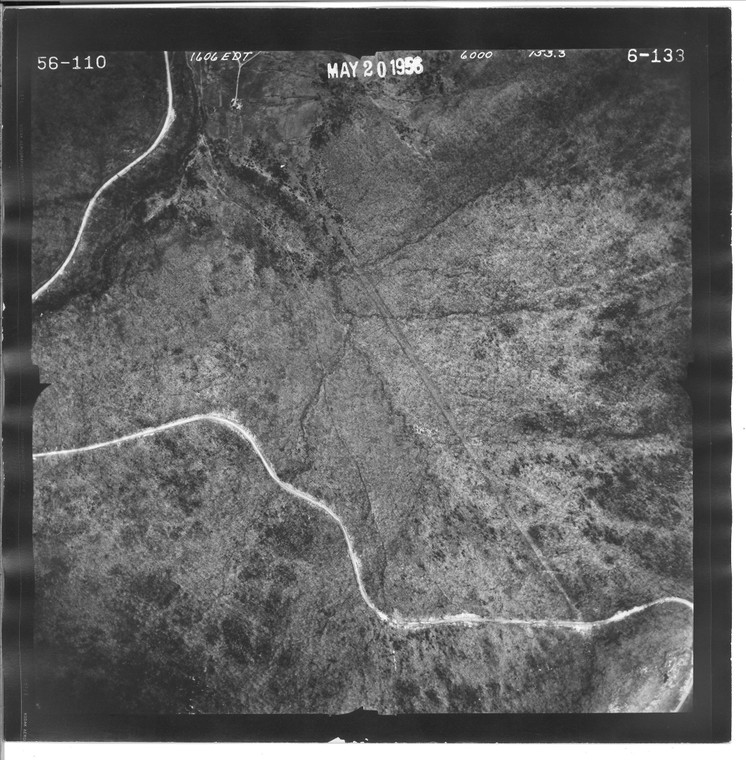Jay - Richford - Rte 105 1956 VT Air Photo 6-133 (Jay) Old Map