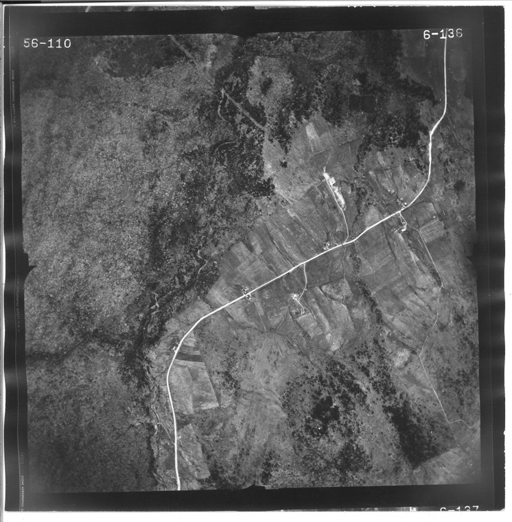 Jay - Richford - Rte 105 1956 VT Air Photo 6-136 (Richford) Old Map