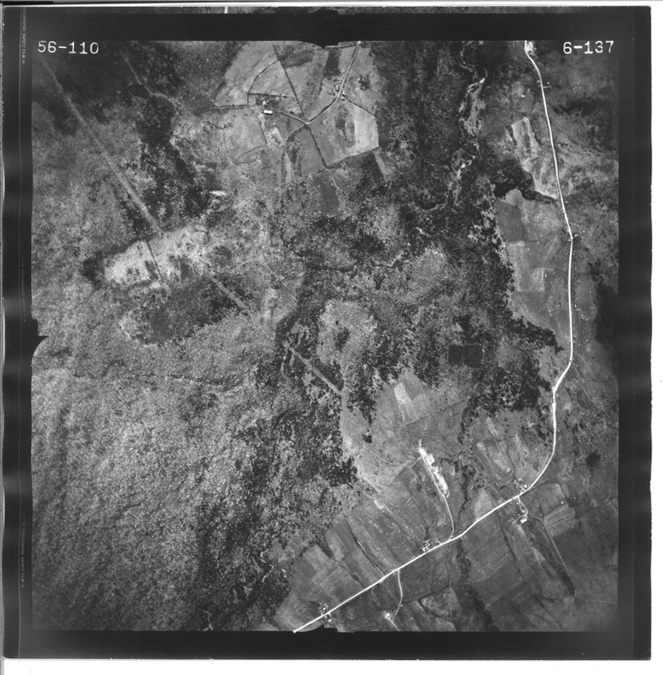 Jay - Richford - Rte 105 1956 VT Air Photo 6-137 (Richford) Old Map