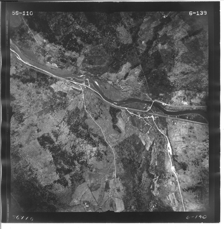 Jay - Richford - Rte 105 1956 VT Air Photo 6-139 (Richford) Old Map
