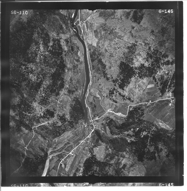 Jay - Richford - Rte 105 1956 VT Air Photo 6-146 (Richford) Old Map