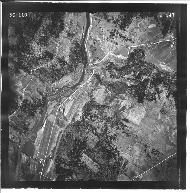 Jay - Richford - Rte 105 1956 VT Air Photo 6-147 (Richford) Old Map