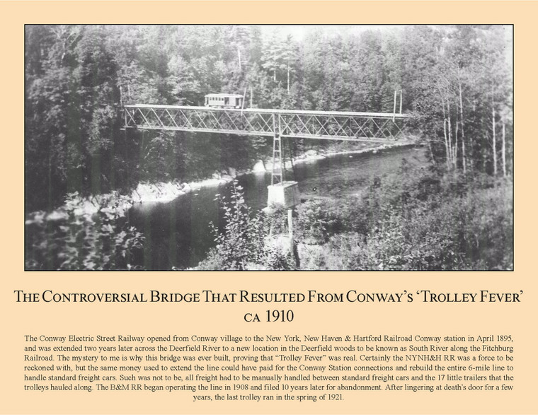 The Controversial Bridge That Resulted From Conways Trolley Fever ca 1910 - May 2024 Railroad Calendar Picture