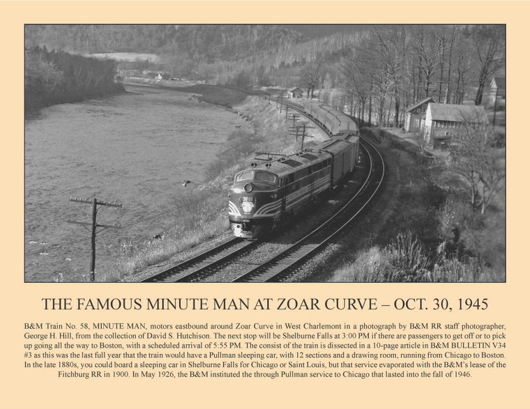 The Famous Minute Man At Zoar Curve  Oct. 30, 1945 - October 2025 Railroad Calendar Picture