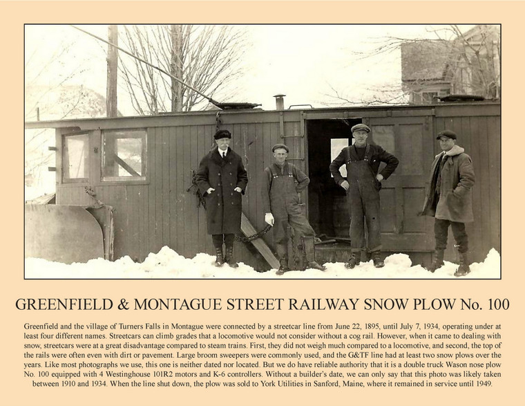 Greenfield & Montague Street Railway Snow Plow No. 100 - December 2026 Railroad Calendar Picture