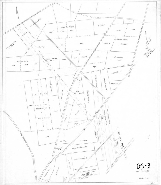 Lot Outlines S of Lake Pleasant Montague DS-003 - Map Reprint