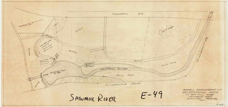 Possible Development of Recreational Area on Sawmill River Montague E-049 - Map Reprint