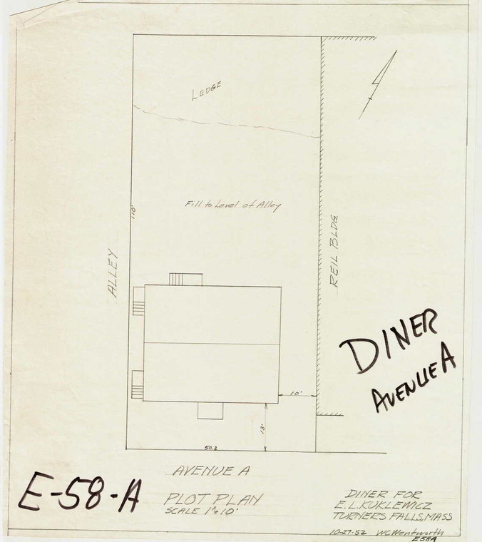 Diner For E. L. Kuklewicz Montague E-058-A - Map Reprint