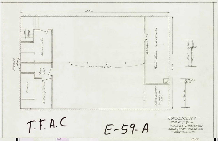 Basement T.F.A.C. Bldg Montague E-059-A - Map Reprint