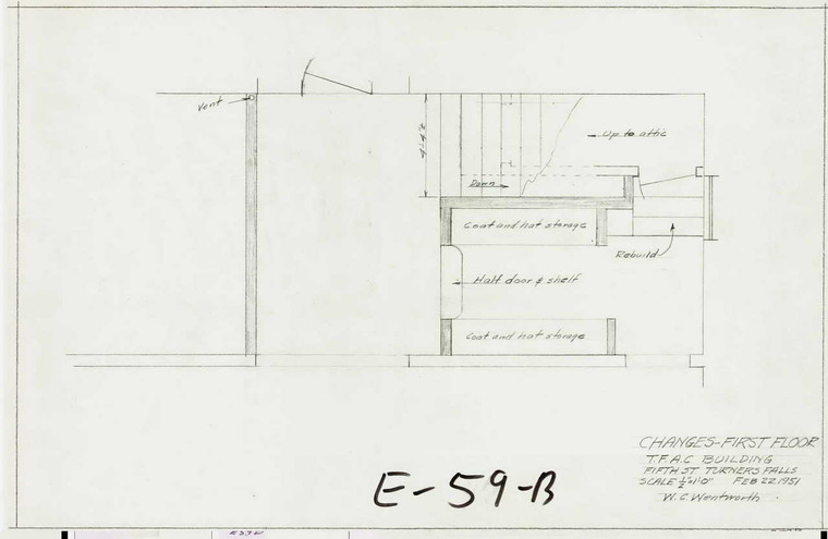 Changes for First Floor T.F.A.C. Bldg Montague E-059-B - Map Reprint