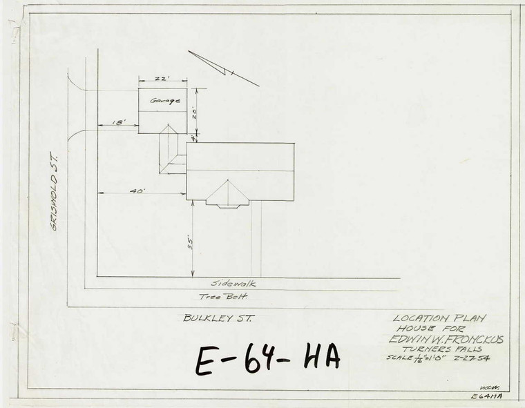 House for Edwin W. Fronckus Montague E-064-HA - Map Reprint