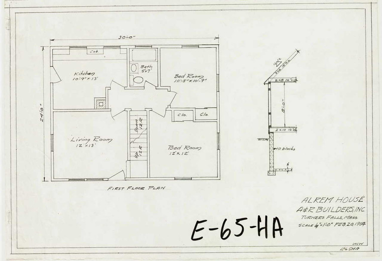 Alrem House A&R Builders, Inc. Montague E-065-HA - Map Reprint