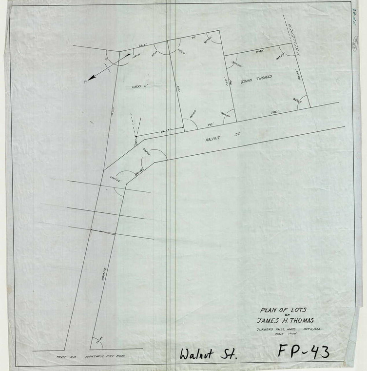 James LF. Thomas (tracing) Montague FP-43 - Map Reprint