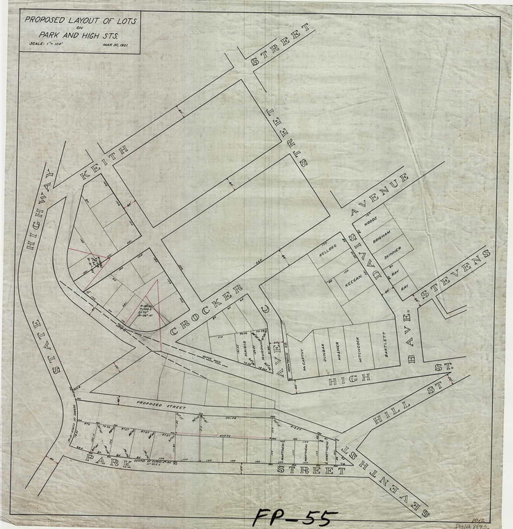 Park Street Lots (tracing) Montague FP-55 - Map Reprint