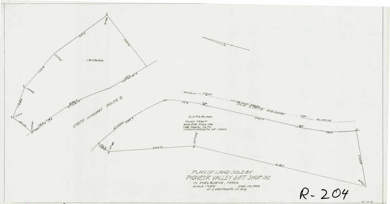 Pioneer Valley Gift Shop (sold by) Shelburne R-204 - Map Reprint