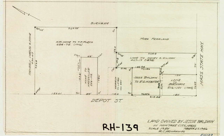 Baldwin, Jessie (Russell Webster) Montague RH-139 - Map Reprint Baldwin, Jessie (Russell Webster) Montague RH-139 - Map Reprint