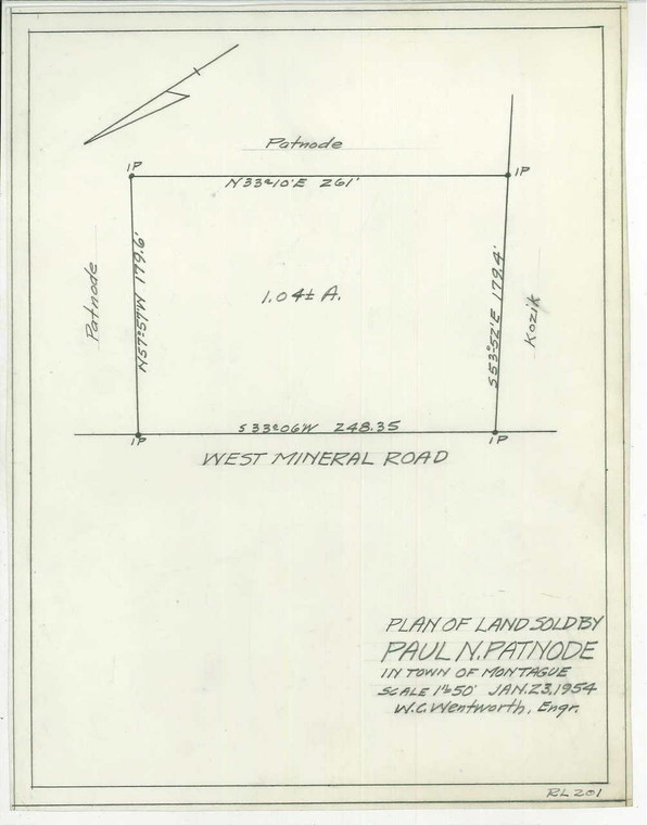 Patnode, Paul  (sold by) Montague RL-201 - Map Reprint