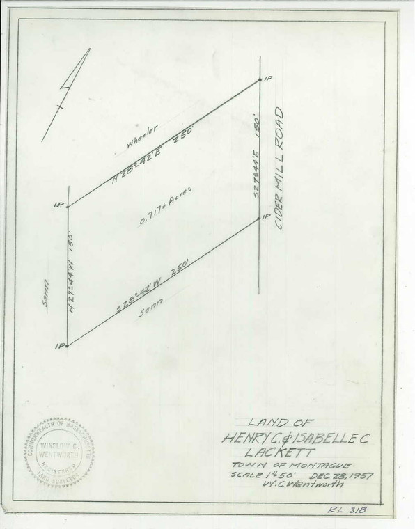 Wheeler, Mrs Henry & Lackett Montague RL-318 - Map Reprint