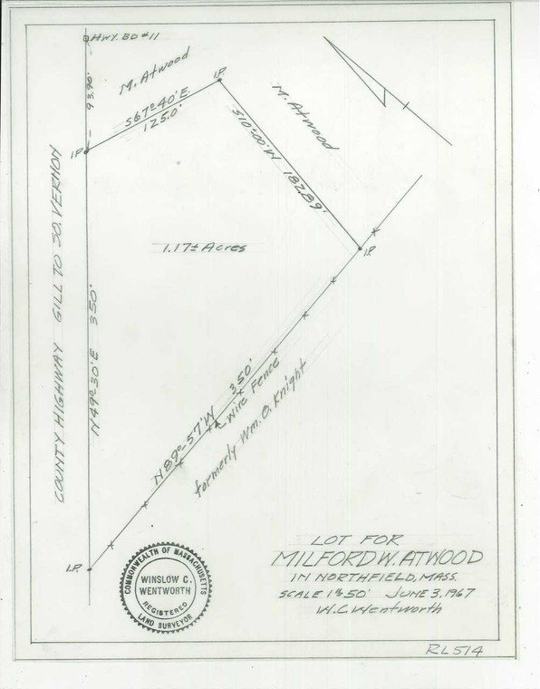 Atwood, Milford Northfield RL-514 - Map Reprint