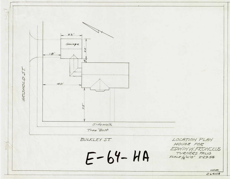 House for Edwin W. Fronckus Montague E-064-HA - Map (Digital Download Copy)