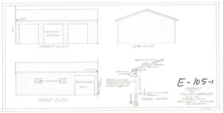 Garage for William Gardner MOntague E-105-1 - Map (Digital Download Copy)