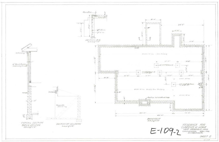 Residence for Clarence W. Howe West Deerfield E-109-2 - Map (Digital Download Copy)