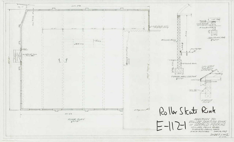 Addition to Roller Skating Rink of Gerald Perkins Montague E-112-1 - Map (Digital Download Copy)