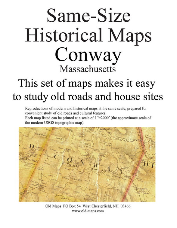 Set of 24 same size Historical Maps - Conway MA Old Map