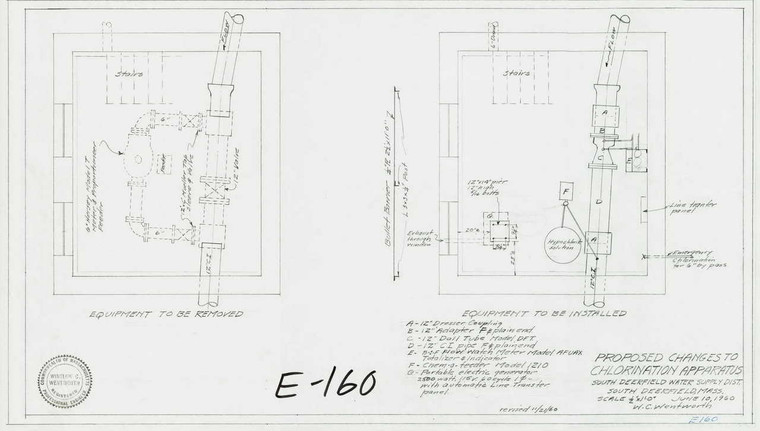 Proposed Changes to Chlorination Apparatus South Deerfield E-160 - Map (Digital Download Copy)