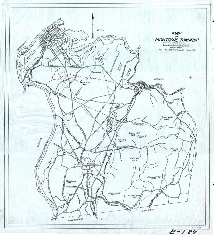 Map of Montague Township based on USGS Sheets Montague E-184 - Map (Digital Download Copy)