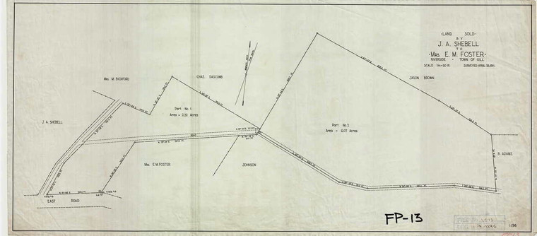 J.A. Shebell to E. M. Foster (tracing) Gill FP-13 - Map (Digital Download Copy)