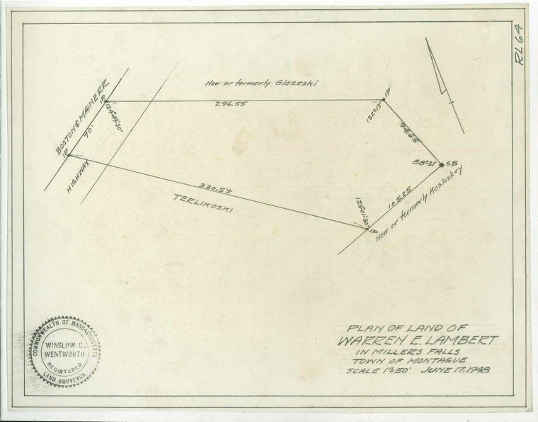 Lambert, Warren Montague RL-064 - Map (Digital Download Copy)