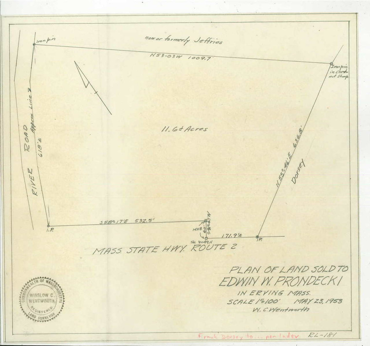 Dorsey, Frank to Edwin Prondecki Erving RL-181 - Map (Digital Download Copy)