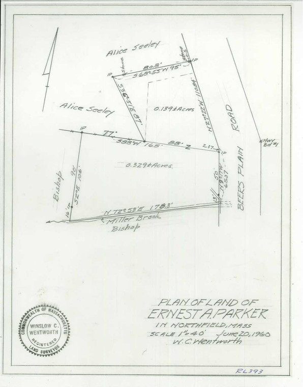 Parker, Ernest Northfield RL-393 - Map (Digital Download Copy)