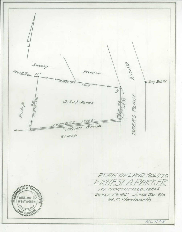 Parker, Ernest Northfield RL-408 - Map (Digital Download Copy)