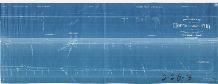 Connecticut Valley Street Railway - Mileage plan -Montague and Deerfield Montague  Deerfield 2-28-3 - Map Reprint